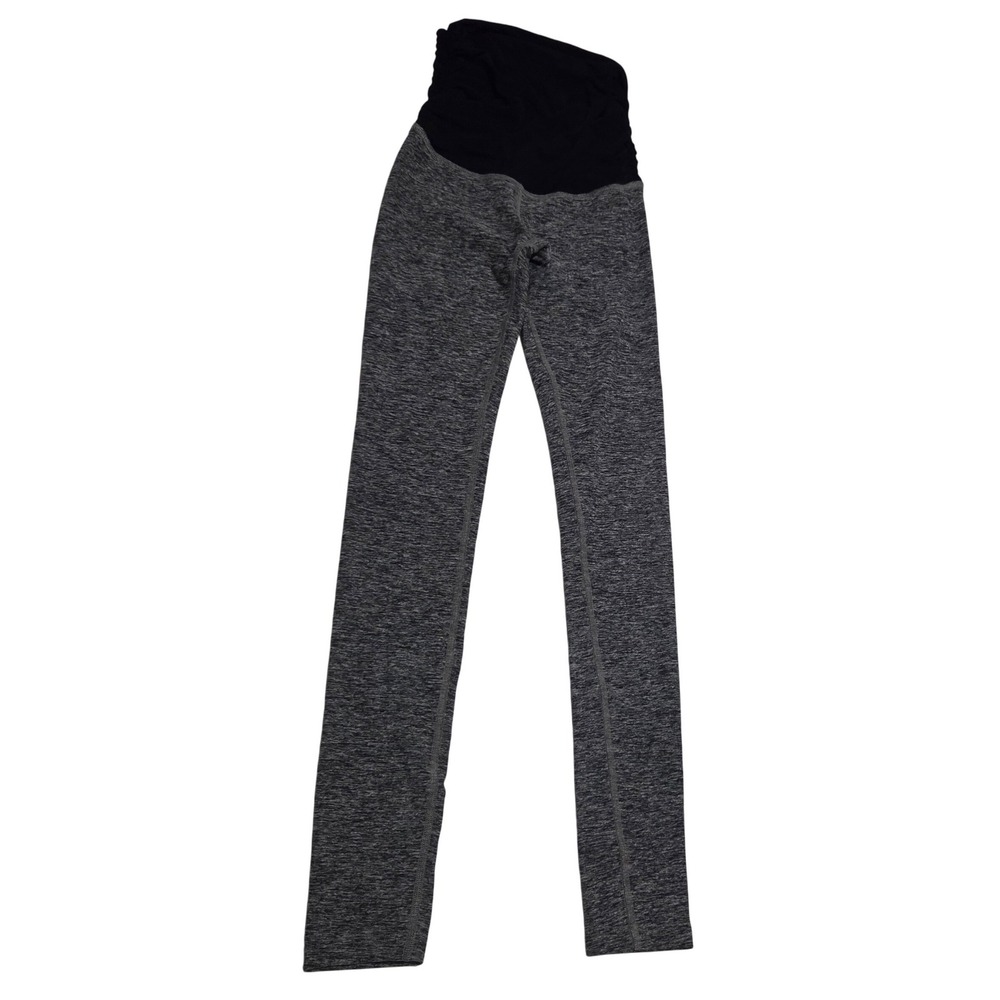 Beyond the Bump by Beyond Yoga Maternity Leggings XS‎ Heather Gray Black Ruched